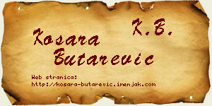 Kosara Butarević vizit kartica